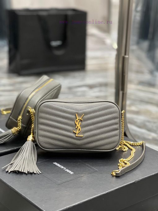 Yves Saint Laurent Bags Grey gold buckle_Top class imported cowhide camera bag, ZP open mold printing, to be identic u737wwhg