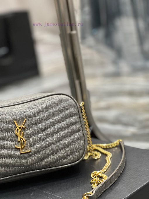 Yves Saint Laurent Bags Grey gold buckle_Top class imported cowhide camera bag, ZP open mold printing, to be identic u737wwhg - Image 3