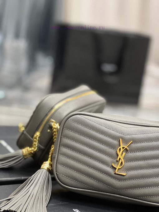 Yves Saint Laurent Bags Grey gold buckle_Top class imported cowhide camera bag, ZP open mold printing, to be identic u737wwhg - Image 4