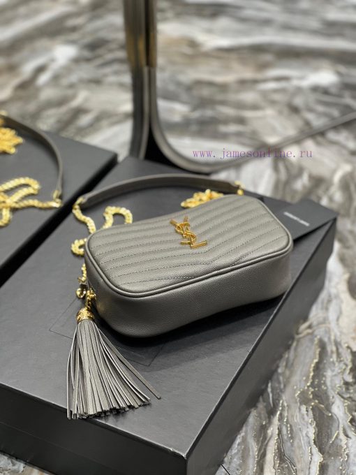 Yves Saint Laurent Bags Grey gold buckle_Top class imported cowhide camera bag, ZP open mold printing, to be identic u737wwhg - Image 8