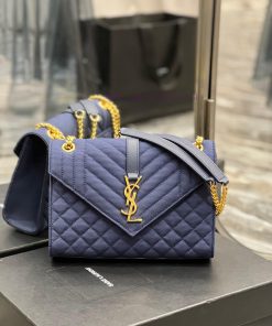 Yves Saint Laurent Bags Envelope Blue Limited Edition FabricMedium stitched genuine leather envelope bagClassic is e uhd9syr6