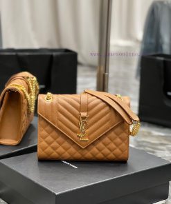 Yves Saint Laurent Bags Envelope Caramel Gold BuckleMedium grained embossed quilted genuine leather envelope bagClas 9puxrfl6