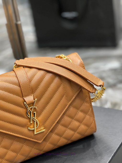 Yves Saint Laurent Bags Envelope Caramel Gold BuckleMedium grained embossed quilted genuine leather envelope bagClas 9puxrfl6 - Image 4
