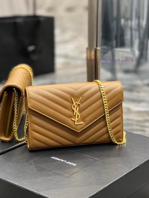 Yves Saint Laurent Bags 𝑴𝒐𝒏𝒐𝒈𝒓𝒂𝒎 𝑾𝒐𝒄 MONOGRAM caviar pattern envelope package A super practical small bag, the most 82df21qb - Image 3