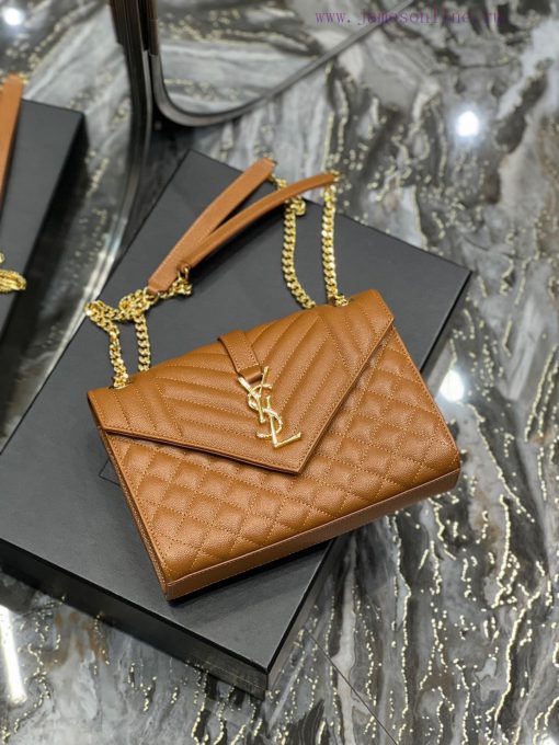 Yves Saint Laurent Bags Envelope Caramel Gold BuckleMedium grained embossed quilted genuine leather envelope bagClas 9puxrfl6 - Image 7