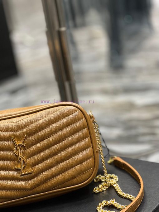 Yves Saint Laurent Bags Caramel Gold Buckle_Top class imported cowhide camera bag, ZP open mold printing, to be iden tinlrzat - Image 4