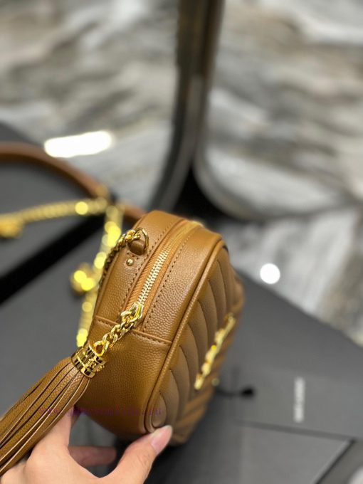 Yves Saint Laurent Bags Caramel Gold Buckle_Top class imported cowhide camera bag, ZP open mold printing, to be iden tinlrzat - Image 8
