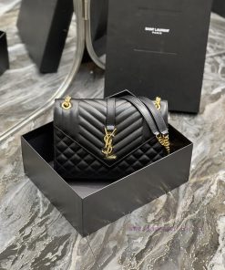 Yves Saint Laurent Bags White plain weave_ENVELOPE latest version medium plain weave quilted genuine leather envelop j30ddd3b