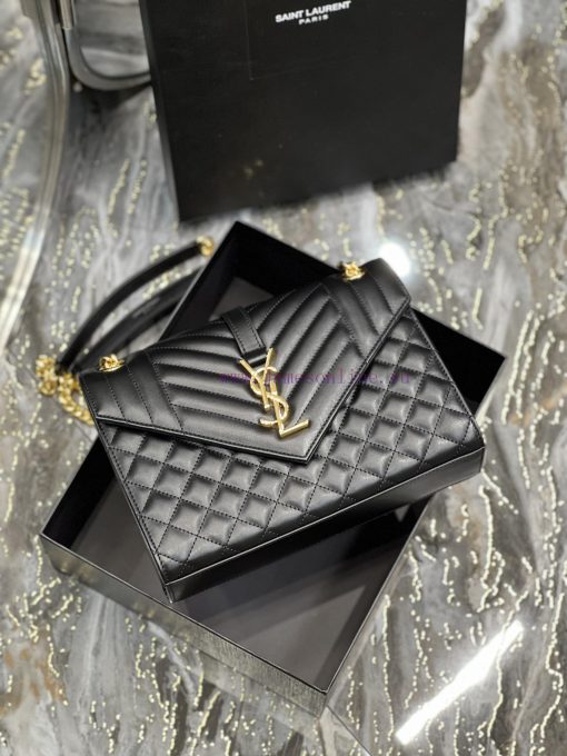 Yves Saint Laurent Bags White plain weave_ENVELOPE latest version medium plain weave quilted genuine leather envelop j30ddd3b - Image 8