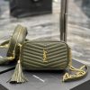 Yves Saint Laurent Bags Olive green gold buckle_Top class imported cowhide camera bag, ZP open mold printing, to be rz9crmyk