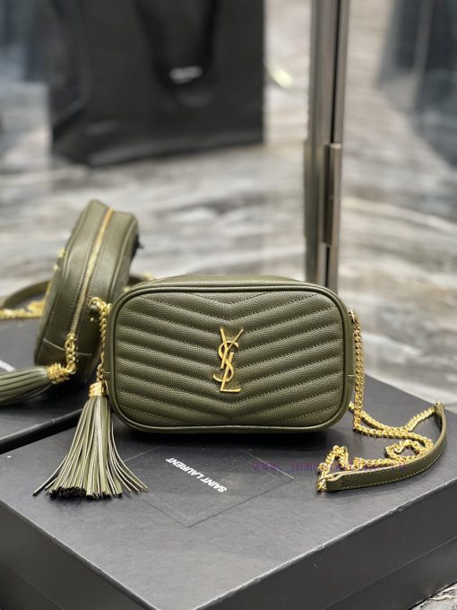 Yves Saint Laurent Bags Olive green gold buckle_Top class imported cowhide camera bag, ZP open mold printing, to be rz9crmyk - Image 2