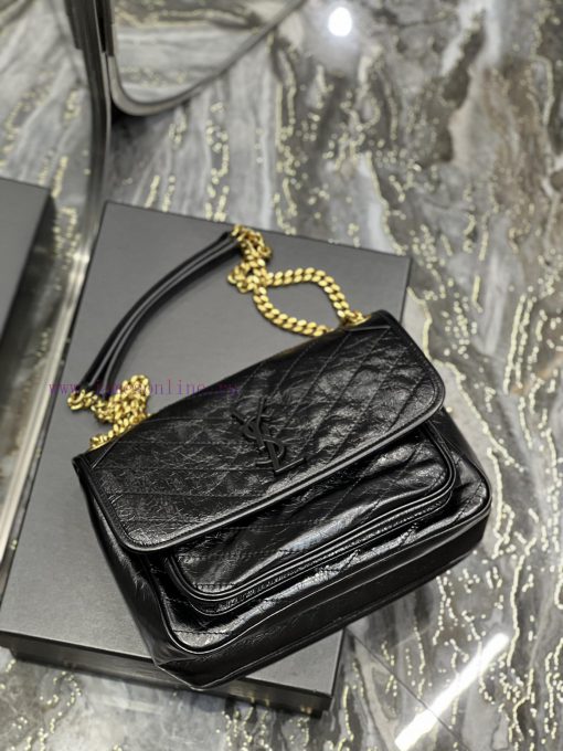 Yves Saint Laurent Bags Popular Nikki Black with Gold Chain - NewBreakthrough in using used oil wax cowhide, the wax 7cmqu0n5 - Image 8
