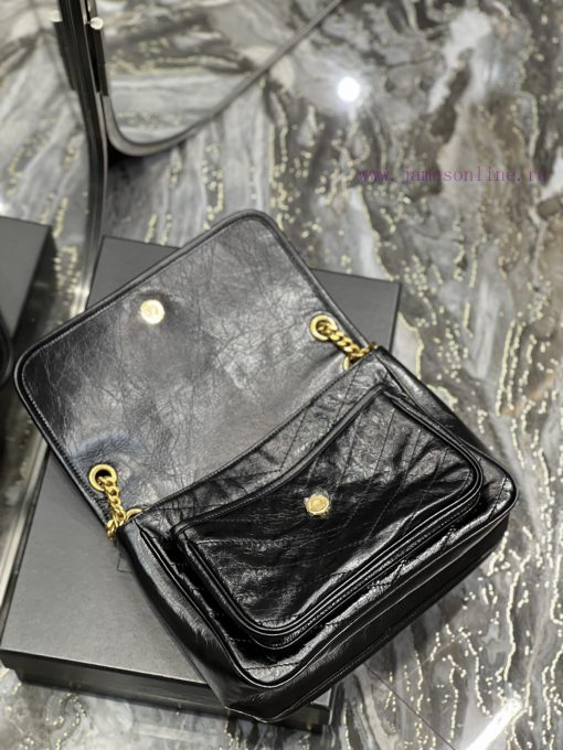 Yves Saint Laurent Bags Popular Nikki Black with Gold Chain - NewBreakthrough in using used oil wax cowhide, the wax 7cmqu0n5 - Image 9