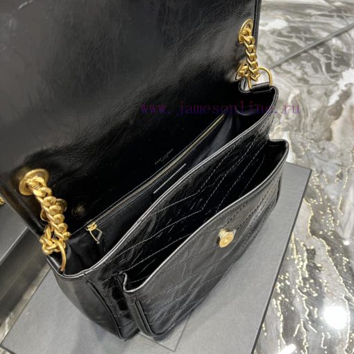 Yves Saint Laurent Bags Popular Nikki Black with Gold Chain - NewBreakthrough in using used oil wax cowhide, the wax 7cmqu0n5 - Image 10