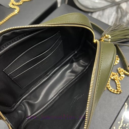 Yves Saint Laurent Bags Olive green gold buckle_Top class imported cowhide camera bag, ZP open mold printing, to be rz9crmyk - Image 7