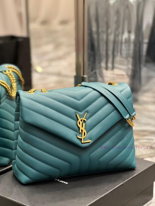 Yves Saint Laurent Bags ▪ 𝑳𝑶𝑼𝑳𝑶𝑼 ▪ New colorPine green with gold buckle_The latest upgraded version of LOULOU Mediu f49evjf5 - Image 3