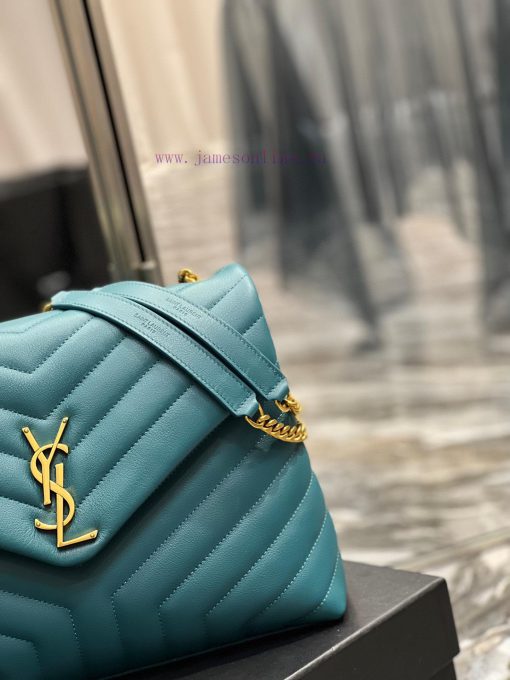 Yves Saint Laurent Bags ▪ 𝑳𝑶𝑼𝑳𝑶𝑼 ▪ New colorPine green with gold buckle_The latest upgraded version of LOULOU Mediu f49evjf5 - Image 4