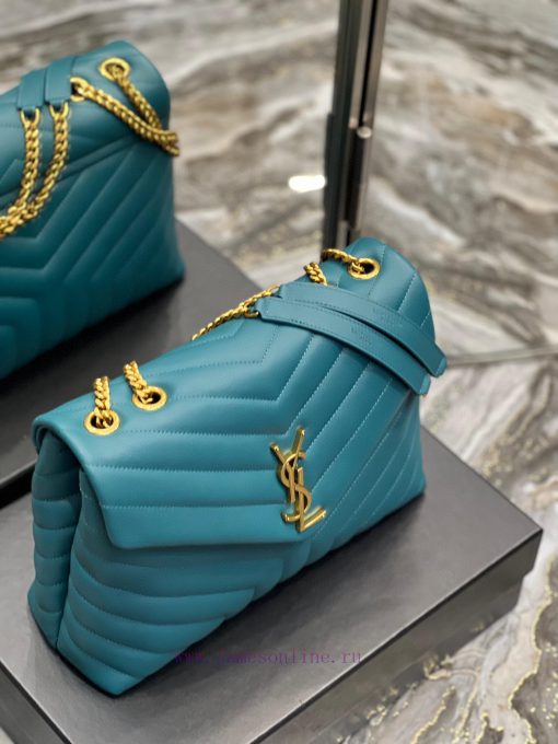 Yves Saint Laurent Bags ▪ 𝑳𝑶𝑼𝑳𝑶𝑼 ▪ New colorPine green with gold buckle_The latest upgraded version of LOULOU Mediu f49evjf5 - Image 5