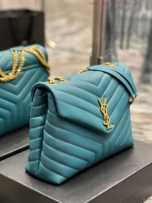 Yves Saint Laurent Bags ▪ 𝑳𝑶𝑼𝑳𝑶𝑼 ▪ New colorPine green with gold buckle_The latest upgraded version of LOULOU Mediu f49evjf5 - Image 6