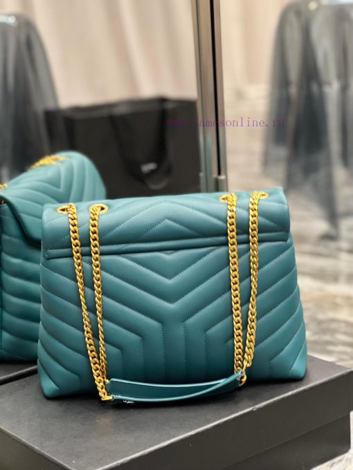 Yves Saint Laurent Bags ▪ 𝑳𝑶𝑼𝑳𝑶𝑼 ▪ New colorPine green with gold buckle_The latest upgraded version of LOULOU Mediu f49evjf5 - Image 7