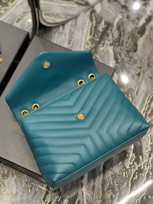 Yves Saint Laurent Bags ▪ 𝑳𝑶𝑼𝑳𝑶𝑼 ▪ New colorPine green with gold buckle_The latest upgraded version of LOULOU Mediu f49evjf5 - Image 9