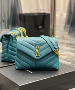 Yves Saint Laurent Bags ▪ 𝑳𝑶𝑼𝑳𝑶𝑼  ▪  New colorPine green gold buckle_The latest upgraded version of LOULOU small, i qvvk29xi