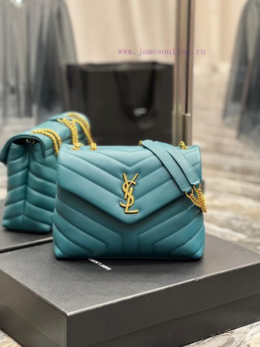 Yves Saint Laurent Bags ▪ 𝑳𝑶𝑼𝑳𝑶𝑼  ▪  New colorPine green gold buckle_The latest upgraded version of LOULOU small, i qvvk29xi