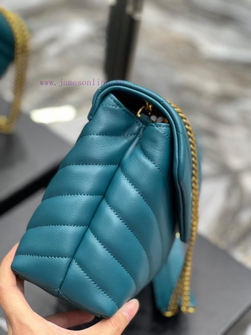 Yves Saint Laurent Bags ▪ 𝑳𝑶𝑼𝑳𝑶𝑼  ▪  New colorPine green gold buckle_The latest upgraded version of LOULOU small, i qvvk29xi - Image 6