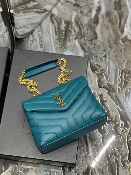 Yves Saint Laurent Bags ▪ 𝑳𝑶𝑼𝑳𝑶𝑼  ▪  New colorPine green gold buckle_The latest upgraded version of LOULOU small, i qvvk29xi - Image 8