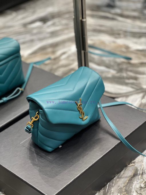 Yves Saint Laurent Bags ▪ 𝑳𝑶𝑼𝑳𝑶𝑼 𝑴𝑰𝑵𝑰 ▪ New colorPine green gold buckle_Imported Italian original calf leather, wit t1ol7sie - Image 5