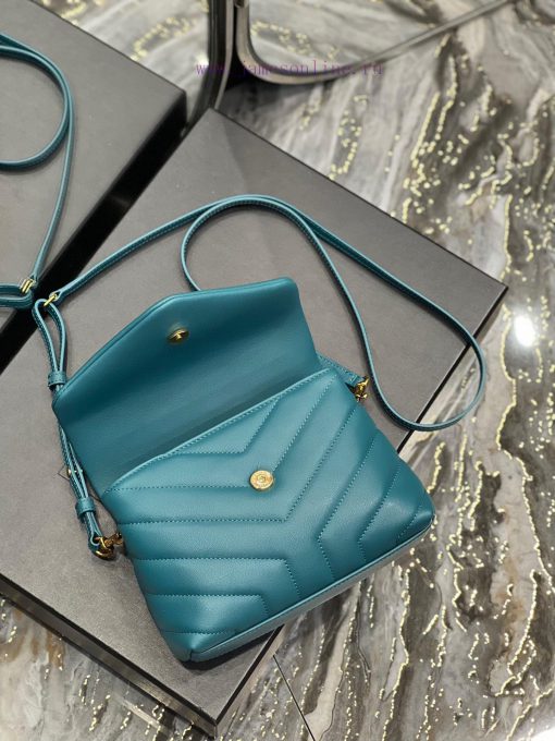 Yves Saint Laurent Bags ▪ 𝑳𝑶𝑼𝑳𝑶𝑼 𝑴𝑰𝑵𝑰 ▪ New colorPine green gold buckle_Imported Italian original calf leather, wit t1ol7sie - Image 9