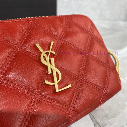 Yves Saint Laurent Bags The latest BECKY diamond stitched double zipper clutch is made of delicate original sheepski 0icb9n5f - Image 4