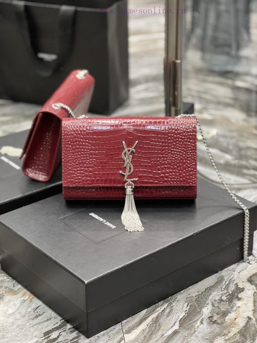 Yves Saint Laurent Bags Eternal ClassicKATE 24cm crocodile patterned fringe style_Definitely an eternal classic of Y 2acu0ssw