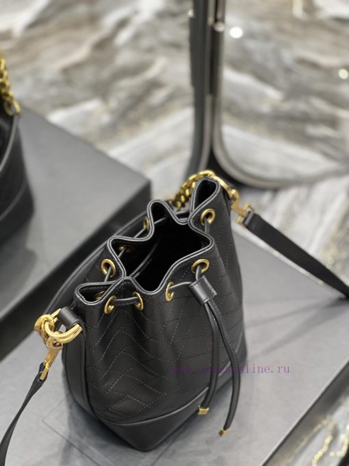 Yves Saint Laurent Bags BlackEMMANUELLE Quilted Sheepskin Bucket BagMy love for bucket bags is serious. The bag open 2r6rlwpc - Image 5