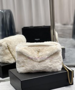 Yves Saint Laurent Bags Autumn and winter rabbit fur styles are out 🧏 ‍️Loulou Puffer launches rabbit fur with leath x3xnnn29