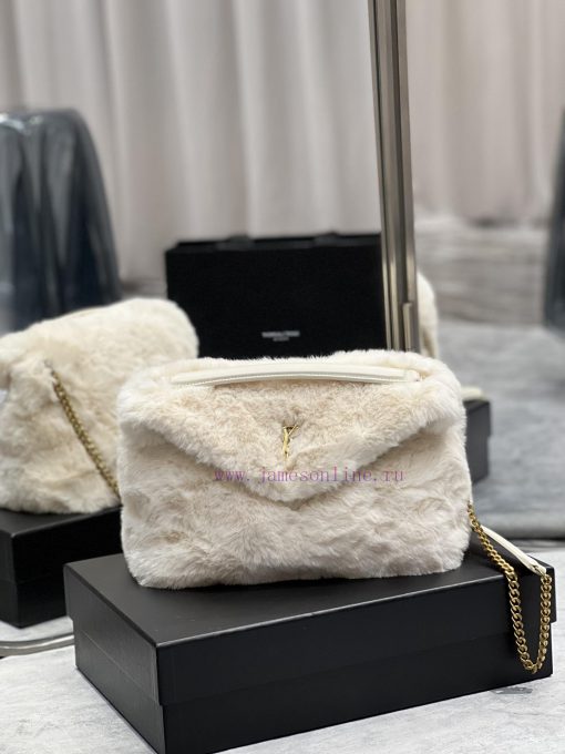 Yves Saint Laurent Bags Autumn and winter rabbit fur styles are out 🧏 ‍️Loulou Puffer launches rabbit fur with leath x3xnnn29