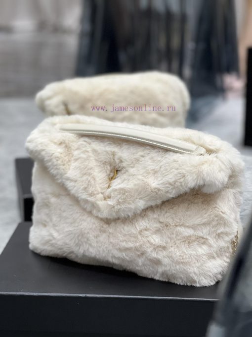 Yves Saint Laurent Bags Autumn and winter rabbit fur styles are out 🧏 ‍️Loulou Puffer launches rabbit fur with leath x3xnnn29 - Image 4