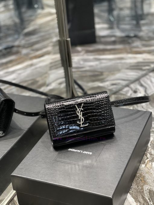 Yves Saint Laurent Bags 𝙆𝙖𝙩𝙚 _ Crocodile patterned waist bagAdjustable waist bag, detachable flip cover small bag ca j70d8z5o - Image 3