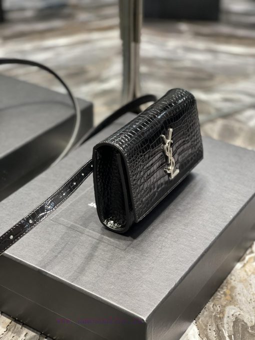 Yves Saint Laurent Bags 𝙆𝙖𝙩𝙚 _ Crocodile patterned waist bagAdjustable waist bag, detachable flip cover small bag ca j70d8z5o - Image 4