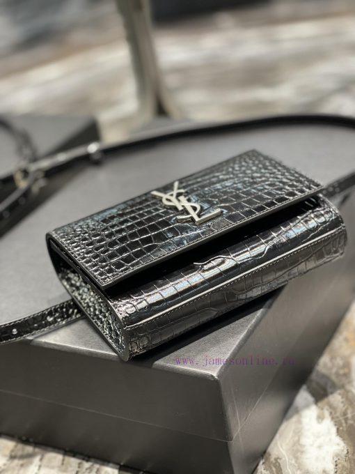 Yves Saint Laurent Bags 𝙆𝙖𝙩𝙚 _ Crocodile patterned waist bagAdjustable waist bag, detachable flip cover small bag ca j70d8z5o - Image 7
