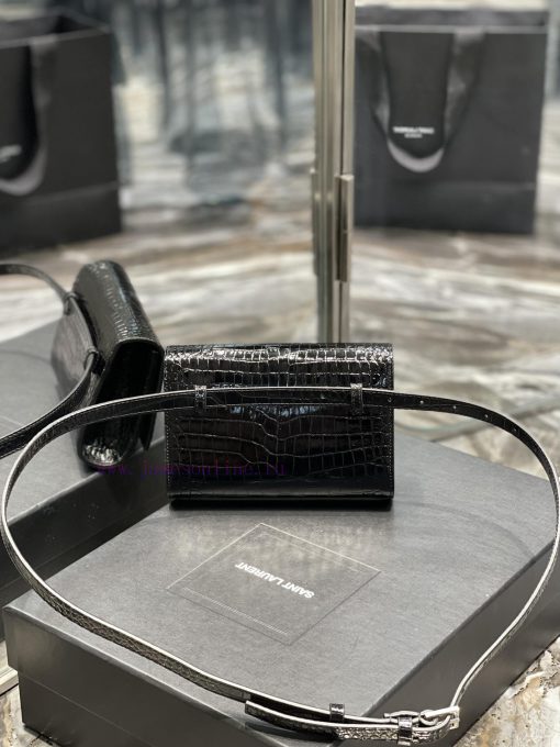 Yves Saint Laurent Bags 𝙆𝙖𝙩𝙚 _ Crocodile patterned waist bagAdjustable waist bag, detachable flip cover small bag ca j70d8z5o - Image 10