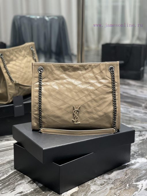 Yves Saint Laurent Bags 𝙉𝙄𝙆𝙄 𝙎𝙃𝙊𝙋𝙋𝙄𝙉𝙂 𝘽𝘼𝙂_Imported wrinkled oil wax cowhide from Italy, wrapped entirely in cowhide, ig54948a