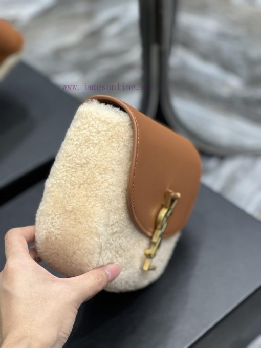 Yves Saint Laurent Bags 𝐊𝐚𝐢𝐚 𝐒𝐦𝐚𝐥𝐥𝐊𝐚𝐢𝐚𝐒𝐦𝐚𝐥𝐥 _ Lamb wool with cowhideA gentle camel colored body with creamy lamb plu 3idsiq2c - Image 5