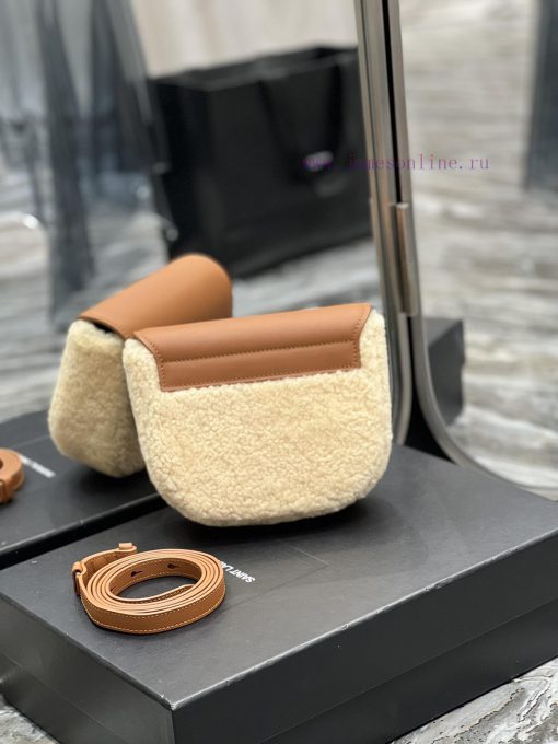Yves Saint Laurent Bags 𝐊𝐚𝐢𝐚 𝐒𝐦𝐚𝐥𝐥𝐊𝐚𝐢𝐚𝐒𝐦𝐚𝐥𝐥 _ Lamb wool with cowhideA gentle camel colored body with creamy lamb plu 3idsiq2c - Image 6