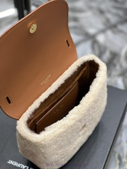 Yves Saint Laurent Bags 𝐊𝐚𝐢𝐚 𝐒𝐦𝐚𝐥𝐥𝐊𝐚𝐢𝐚𝐒𝐦𝐚𝐥𝐥 _ Lamb wool with cowhideA gentle camel colored body with creamy lamb plu 3idsiq2c - Image 10