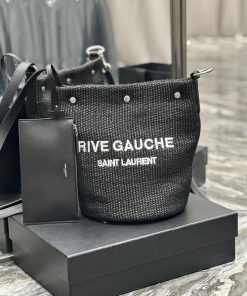 Yves Saint Laurent Bags 𝗥𝗜𝗩𝗘 𝗚𝗔𝗨𝗖𝗛𝗘The latest RIVE GAUCHE French woven bucket bag, with its simple and atmospheric d k6mk0ozs