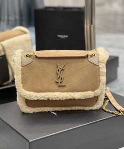 Yves Saint Laurent Bags Niki_ New lamb wool suedeThe most eye-catching lamb fur suede must be planted with grass~Gen yds922fh