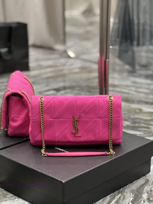 Yves Saint Laurent Bags JAMIE_Sized 25cm Knitted Splicing StyleThe low-key black silver buckle paired with knitted c 1rxzuess - Image 2