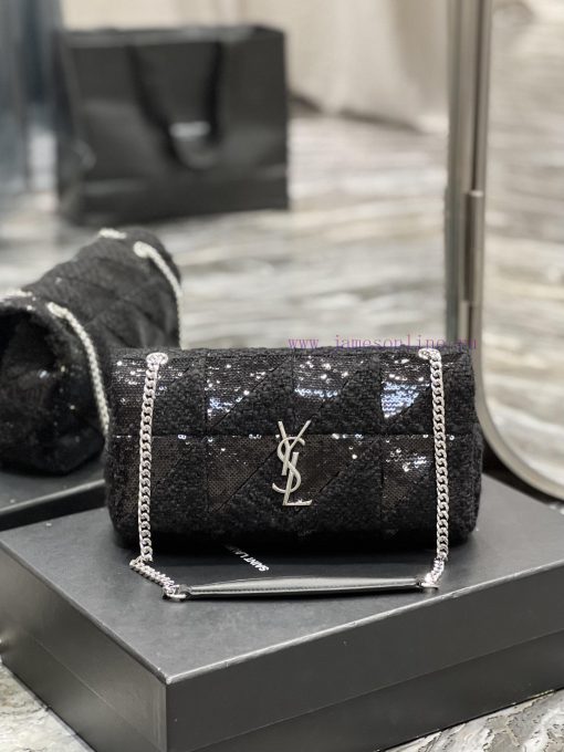 Yves Saint Laurent Bags JAMIE_Sized 25cmBlack bead flower patchwork patternThe low-key black silver buckle paired wi m7dwmwvq