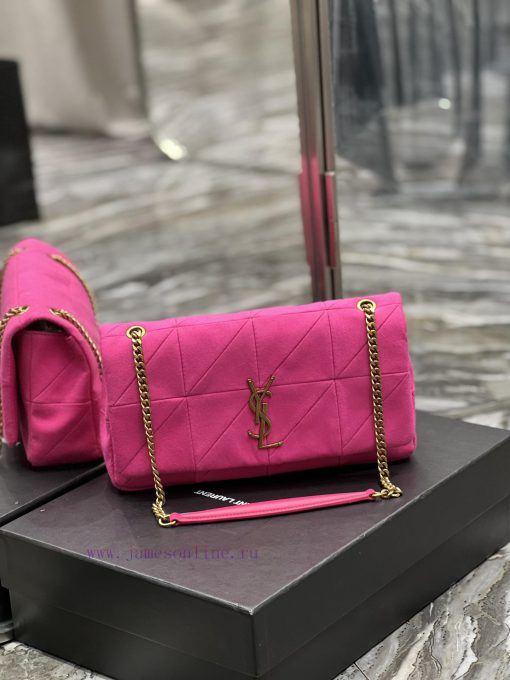Yves Saint Laurent Bags JAMIE_Sized 25cm Knitted Splicing StyleThe low-key black silver buckle paired with knitted c 1rxzuess - Image 3